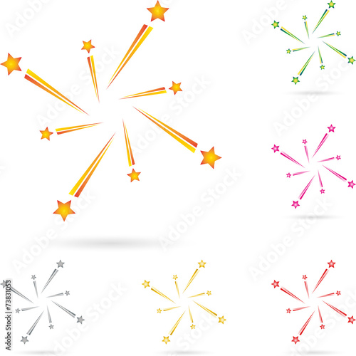 Feuerwerk, Raketen, Explosion, Vorlage, Logo