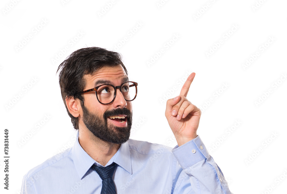 Businessman thinking over white background Businessman thinking over white background