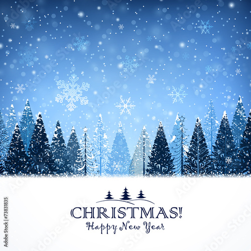 Christmas background with trees