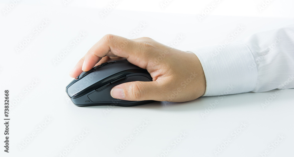 hand holding computer wireless mouse isolated hand holding computer wireless mouse isolated