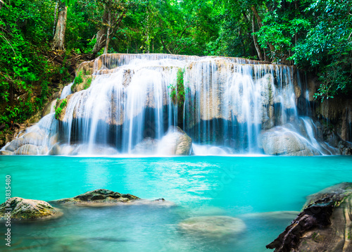 Waterfall in the Jungle at Kanchanaburi Province  Thailand