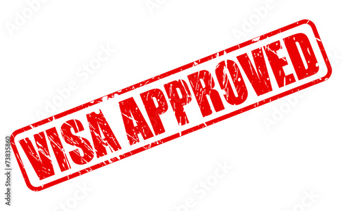 Visa approved red stamp text