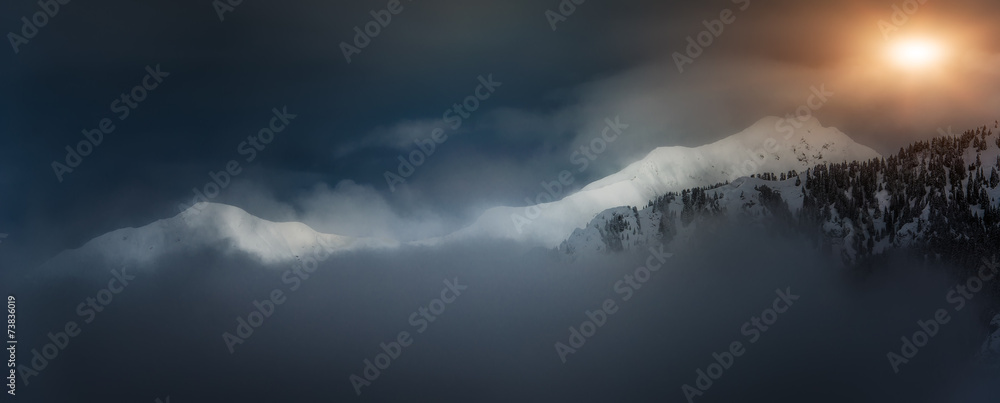 Fototapeta premium landscape mountain panorama winter