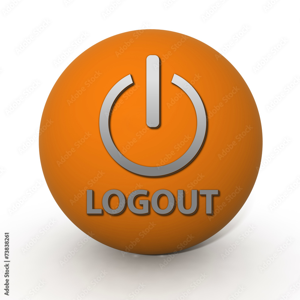 Logout circular icon on white background Logout circular icon on white background