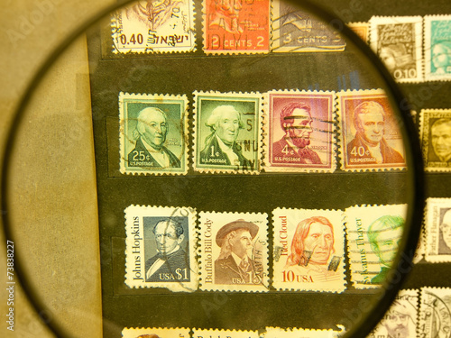 Postage stamps in the stamp-album