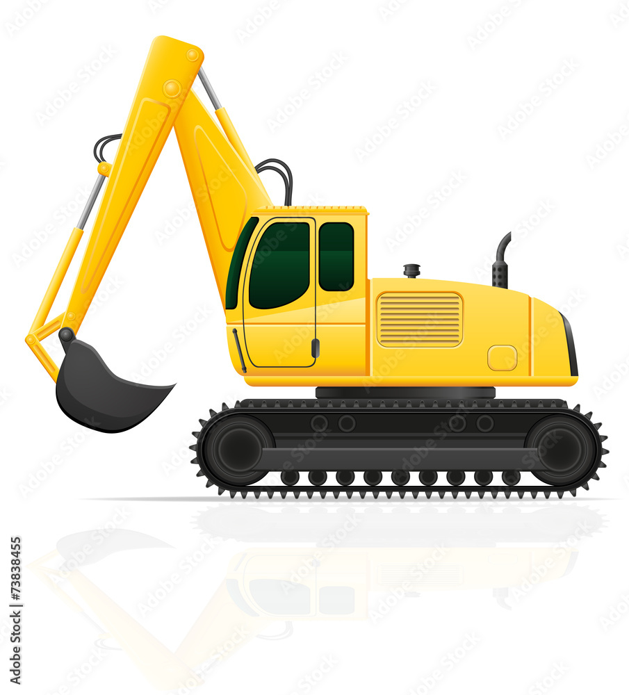 excavator for road works vector illustration excavator for road works vector illustration