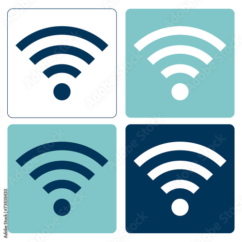 Set of Wi-Fi flat icons.