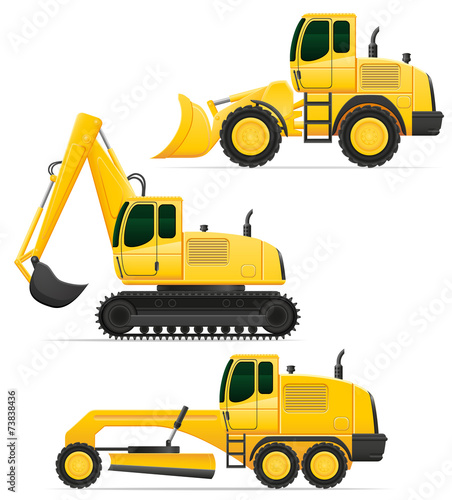 car equipment for road works vector illustration