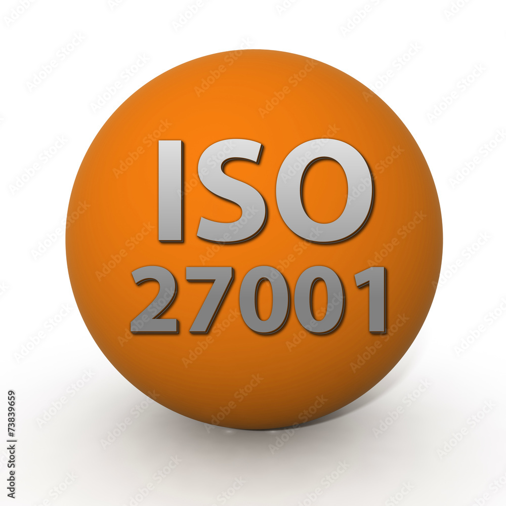 Iso 27001 circular icon on white background Iso 27001 circular icon on white background