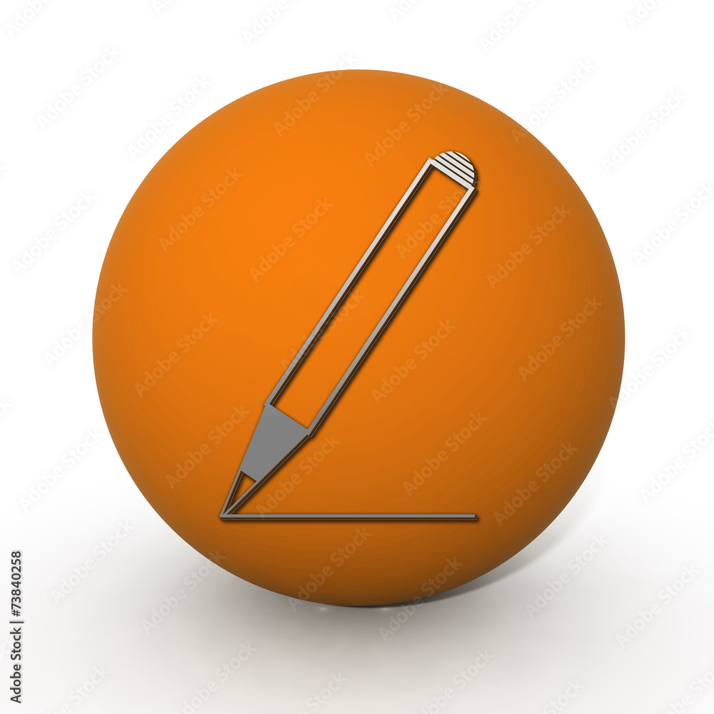 Pencil circular icon on white background Pencil circular icon on white background