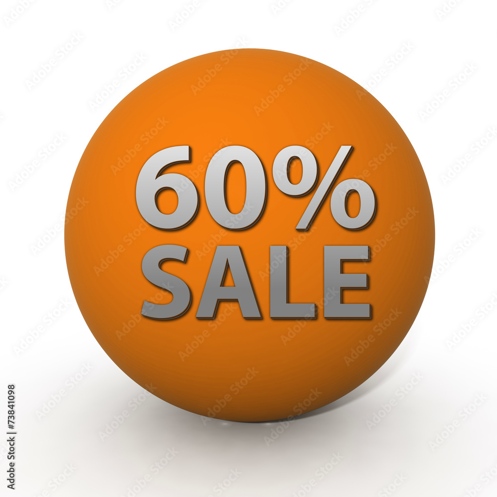 Sale sixty percent circular icon on white background Sale sixty percent circular icon on white background