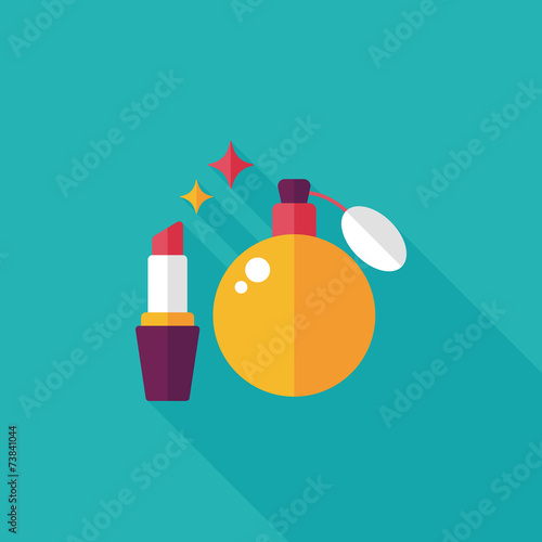 shopping perfume and lipsticks flat icon with long shadow,eps10