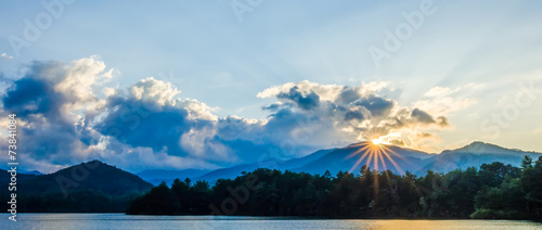 Canvas Print lake santeetlah in great smoky mountains