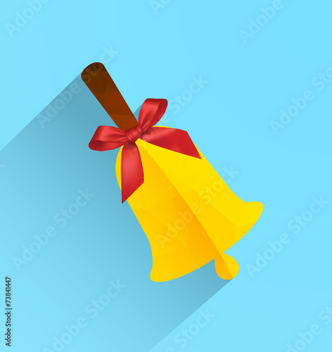 Polygonal bell with ribbon bow