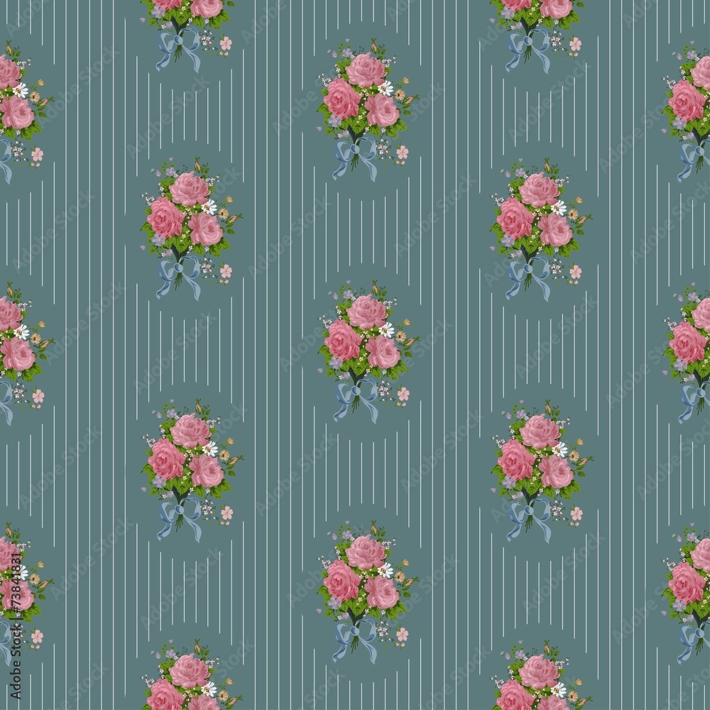 wallpaper vintage rose pattern on navy background Stock Vector Adobe