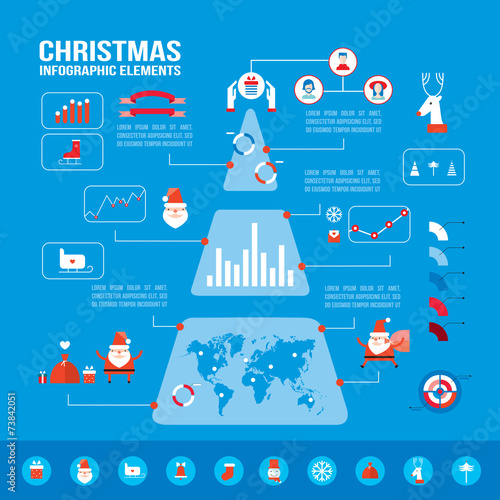 Christmas infographic elements for your business Modern flat design style