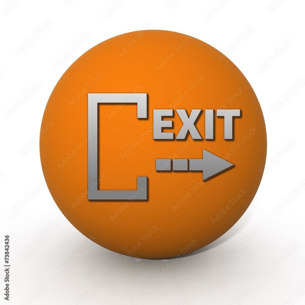 Exit circular icon on white background Exit circular icon on white background