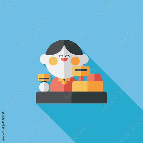 shopkeeper flat icon with long shadow,eps10