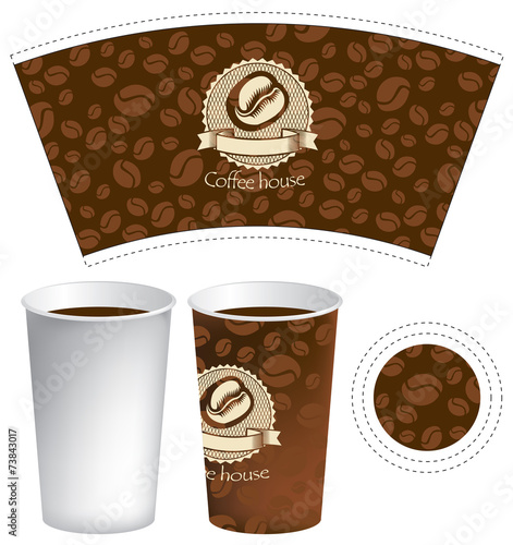 pattern for the cup of coffee with the texture of grains