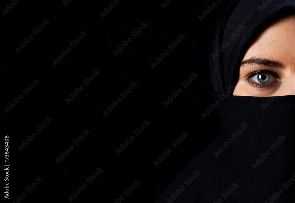 Arab woman with black veil Arab woman with black veil