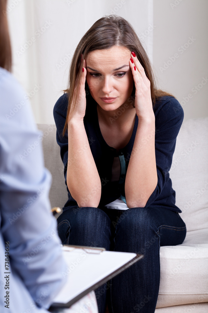 Obraz premium Sad woman having problems
