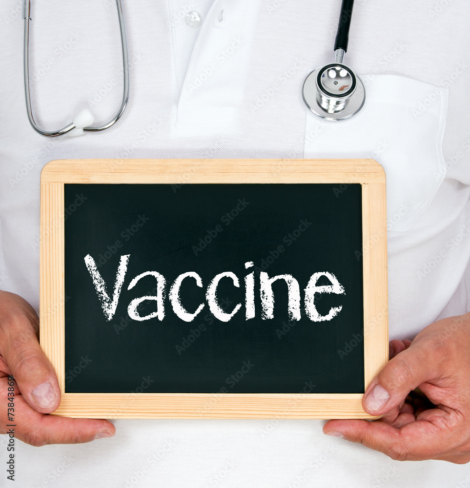 Vaccine - physician with chalkboard Vaccine - physician with chalkboard
