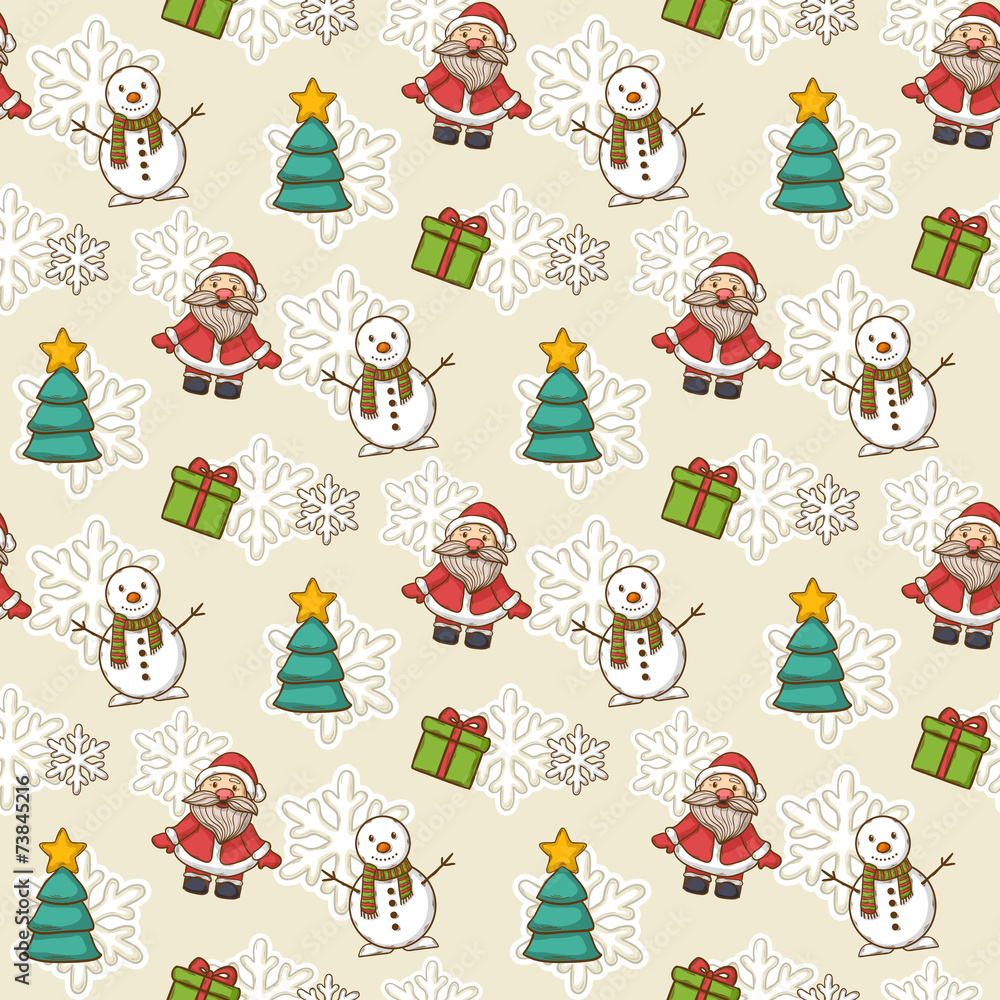 Vector Happy New Year and Merry Christmas pattern Vector Happy New Year and Merry Christmas pattern