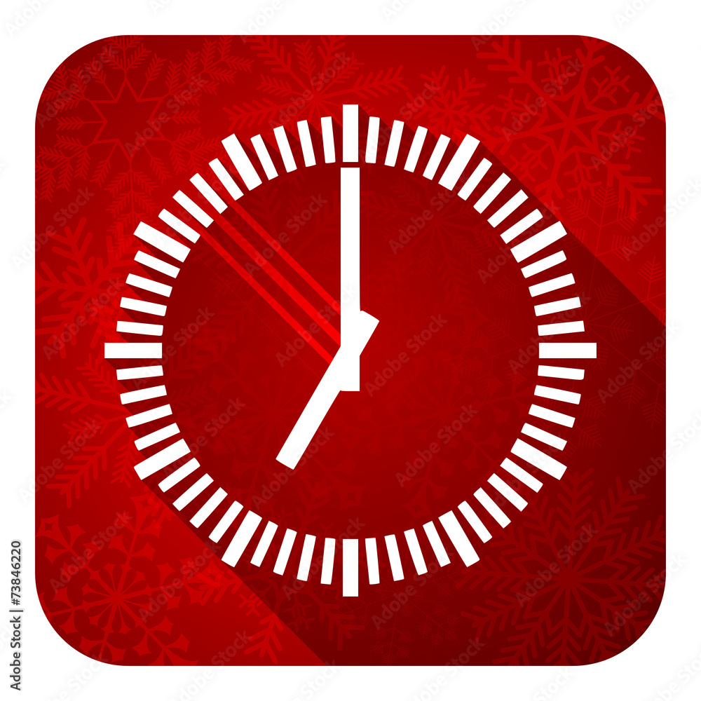time flat icon, christmas button, clock sign time flat icon, christmas button, clock sign