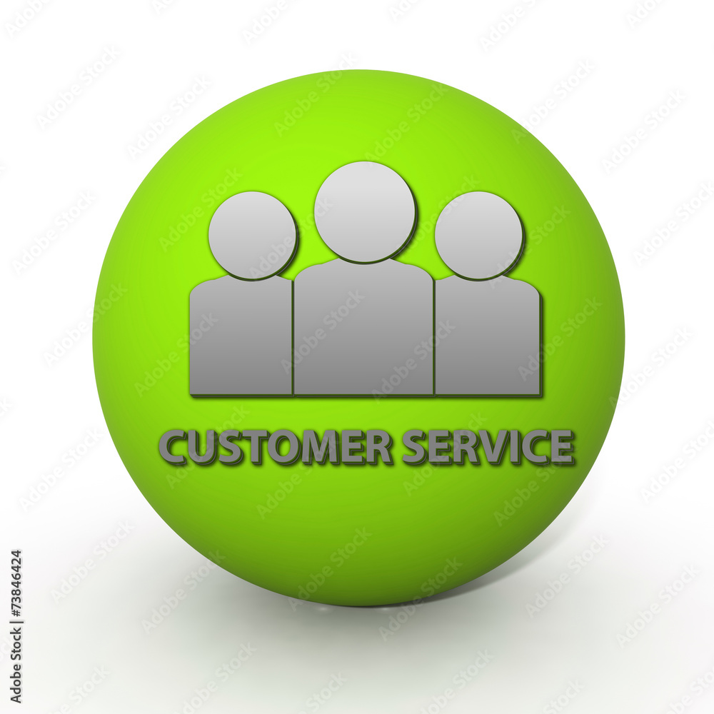 Customer service circular icon on white background