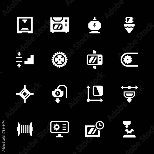 Set icons of 3D printing