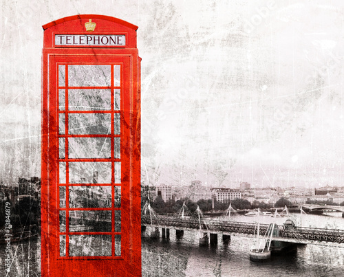 Rote Telefonzelle London, Vintage
