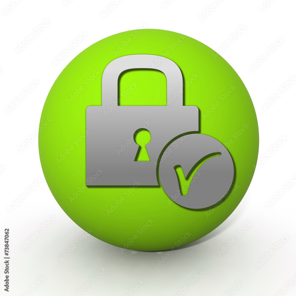 Lock circular icon on white background