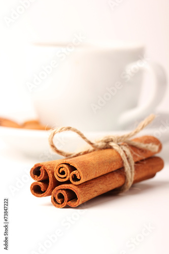 Cinnamon, cup with white background series - 2