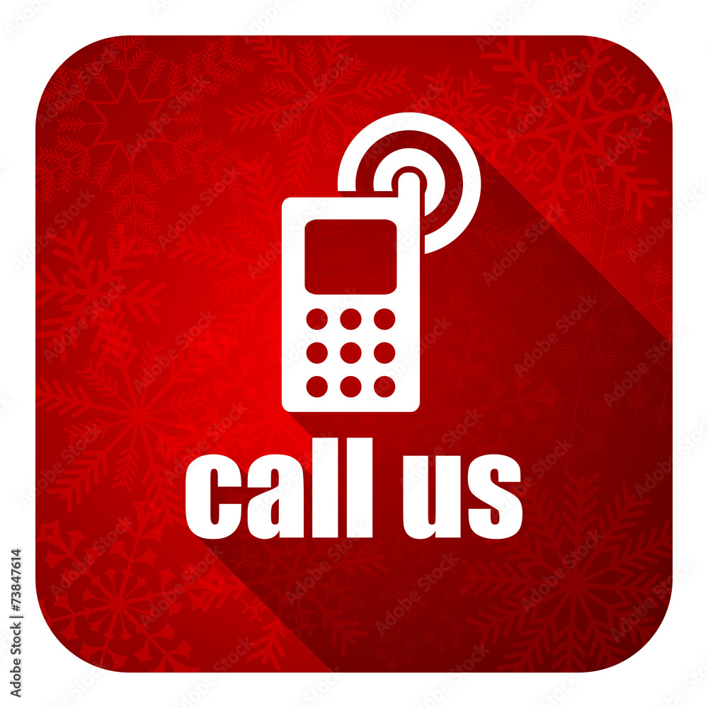 call us flat icon, christmas button, phone sign call us flat icon, christmas button, phone sign