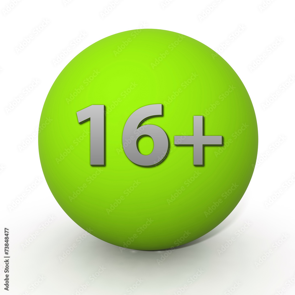 16+ circular icon on white background 16+ circular icon on white background