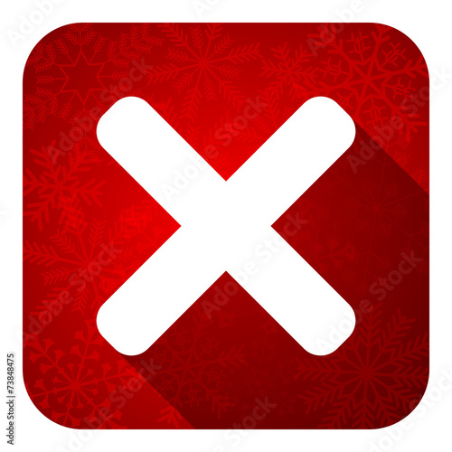 cancel flat icon, christmas button, x sign