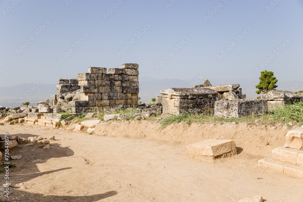 Turkey, Hierapolis. Antique necropolis, 2nd BC - 15th AD Turkey, Hierapolis. Antique necropolis, 2nd BC - 15th AD