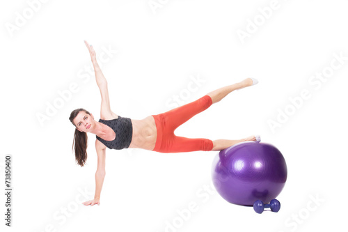 Body building on fitness ball