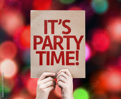 фотографія It's Party Time written on colorful background