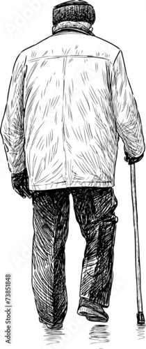 old man on a walk