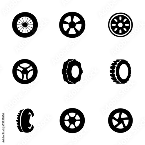 Vector tire icon set