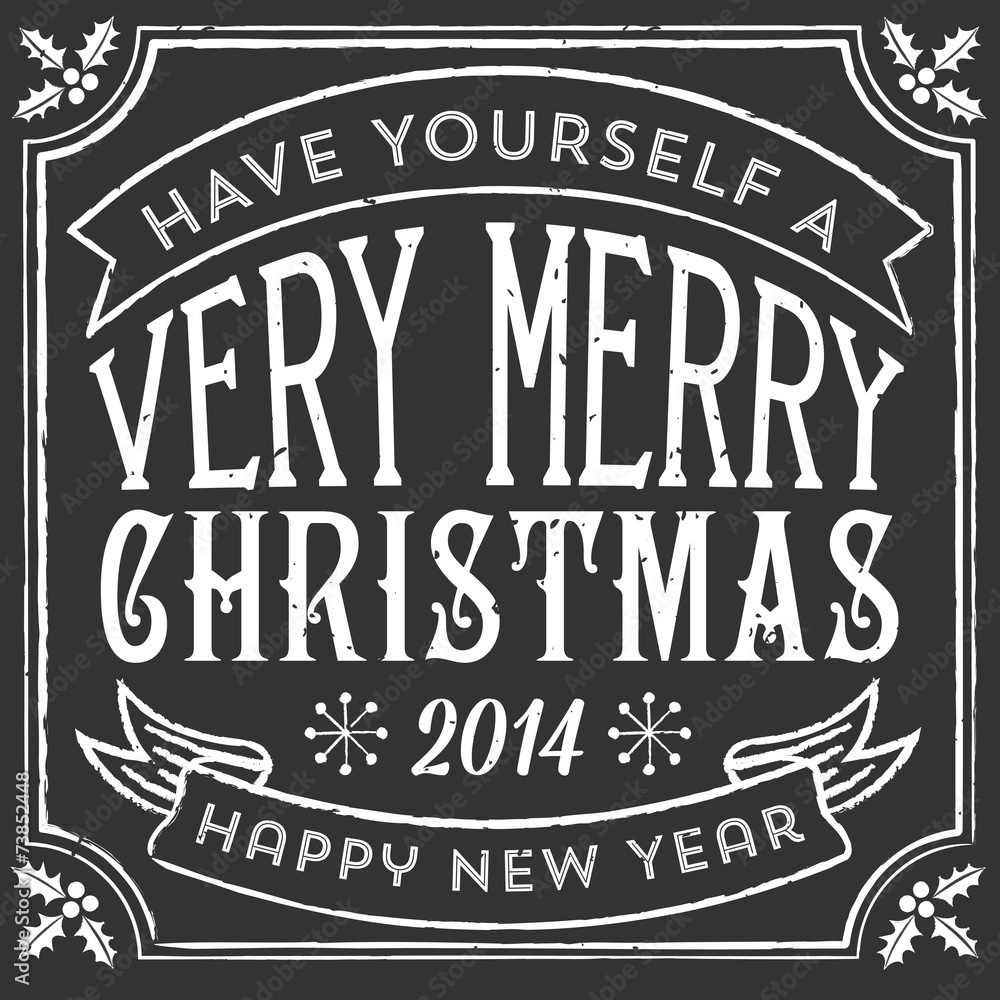 Fototapeta premium Chalk Christmas Card