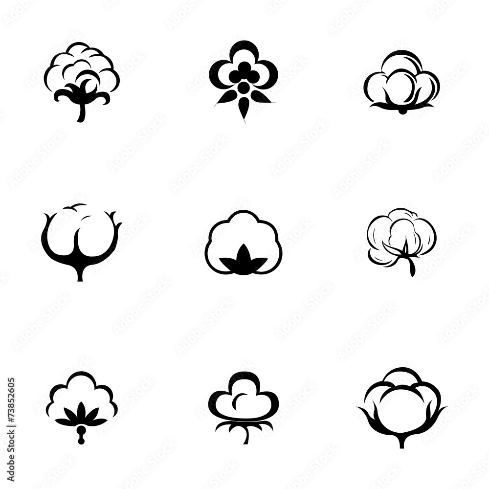 Vector cotton icon set Vector cotton icon set