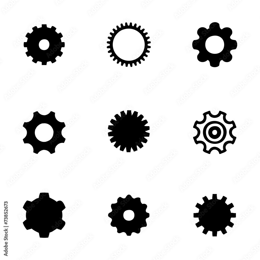 Vector gear icon set Vector gear icon set
