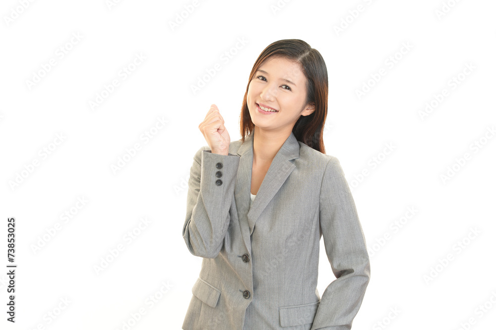 ガッツポーズのOL ガッツポーズのOL