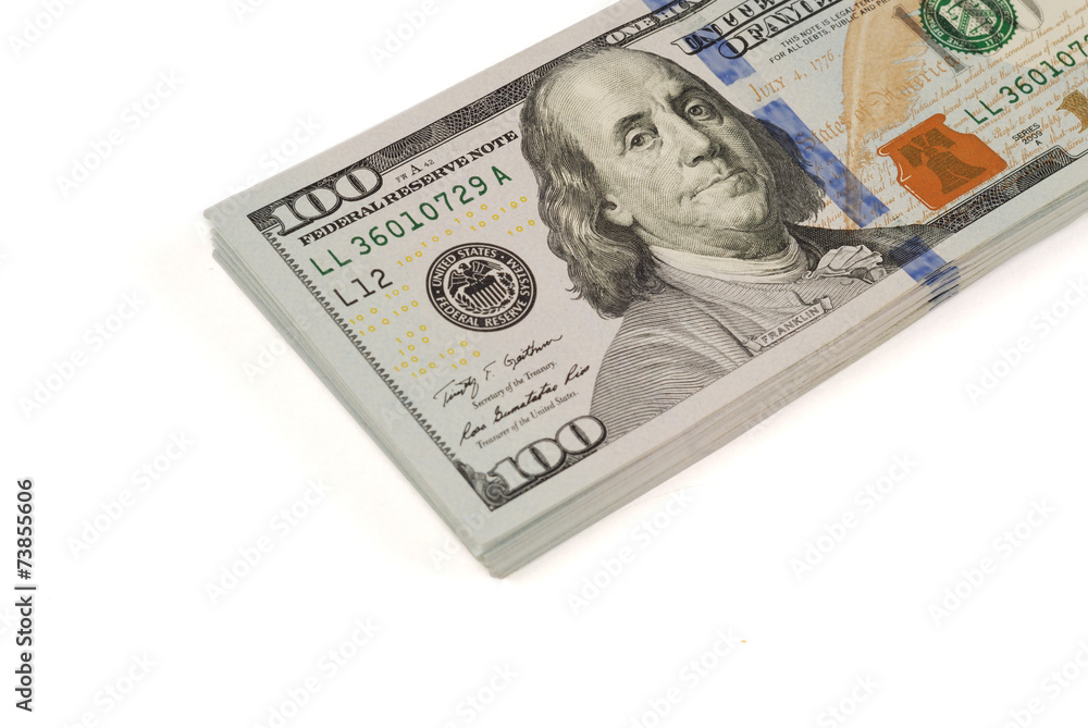 Dollar bank note money isolated closeup