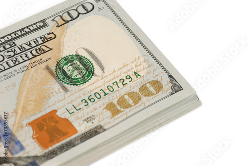 Dollar bank note money isolated closeup