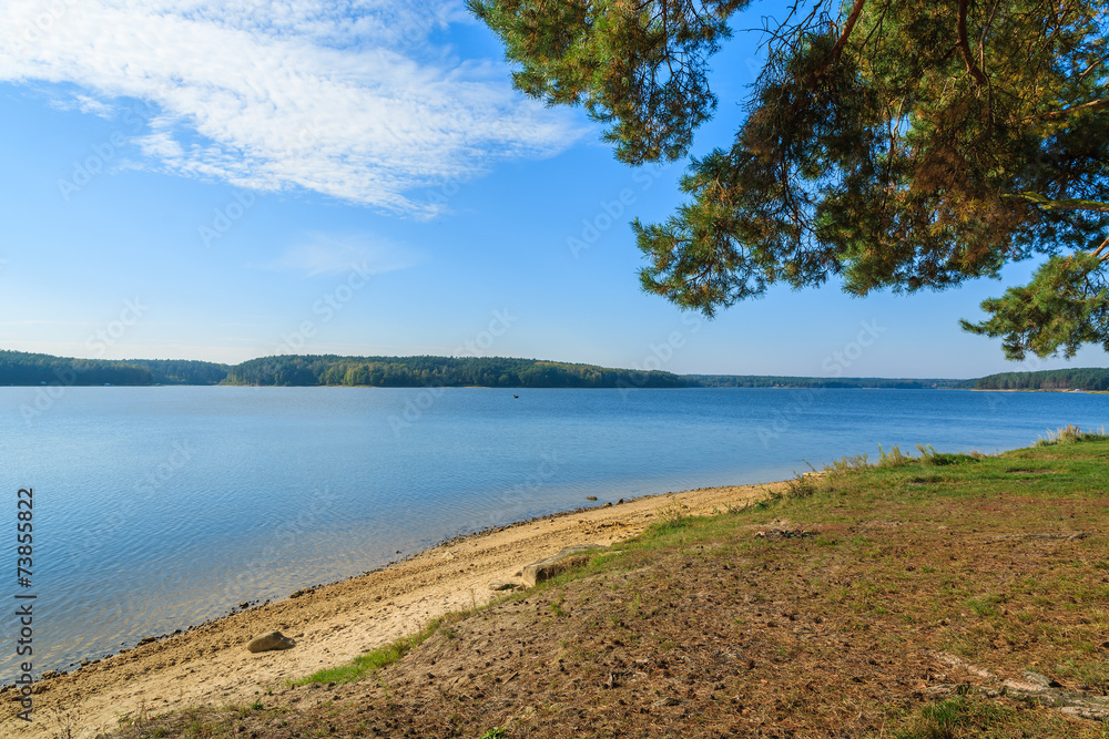 Shore of Chancza lake in autumn season, Poland Shore of Chancza lake in autumn season, Poland