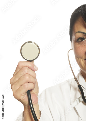 Close up of female doctor with stethoscope