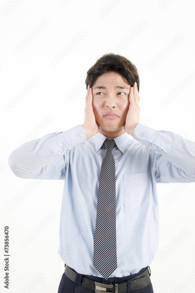 Stressed asian businessman Stressed asian businessman